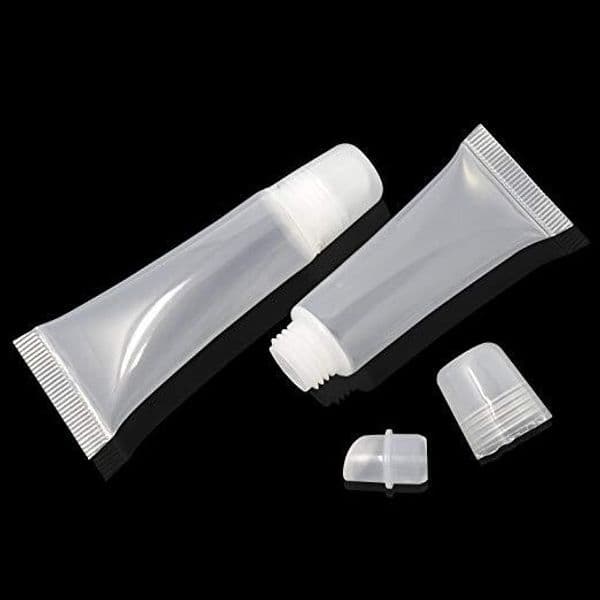 wholesale 8ML Squeeze Clear Plastic Empty Refillable Soft Tubes Balm Lip lipstick Gloss Bottle Cosmetic Containers Makeup Box 10ML