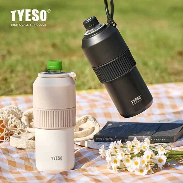 Tyeso 680/1000ML Beverage Bottle Insulated Cover Coffee Beer Beverage Bottle Thermos Cup Outdoor Sport Travel Camping BottleT260514