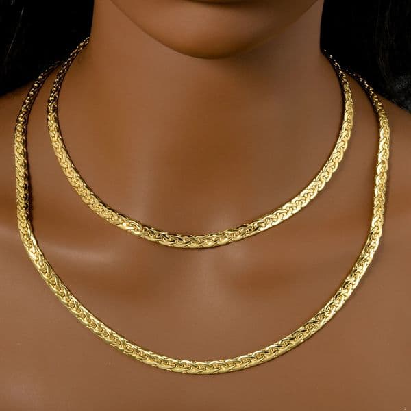 ZEADear Simple Necklace Jewelry Fashion Gold Plated Flat Snake Chain African Wedding Birthday Gift Party Italy 260514