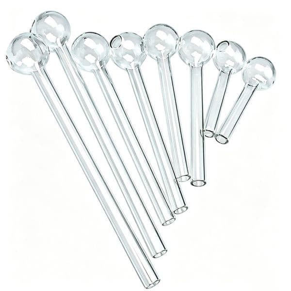 7cm 10cm 12cm Glass Oil Burner Pipes 22mm Big Ball Bowl 8x1mm Clear Thick Straw Tube Hand Smoking Pipe