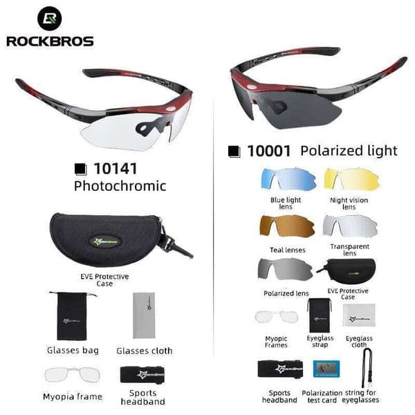 ROCKBROS Photochromic Glassess Cycling Glasses Polarized Sunglasses Myopia Frame MTB Mountain UV400 Bicycle Goggles 26W0514