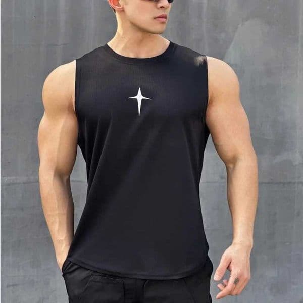 summer Sleeveless vest outdoor sport tank top running fitness undershirt quick drying round neck gym T-shirt men Breathable top T260514