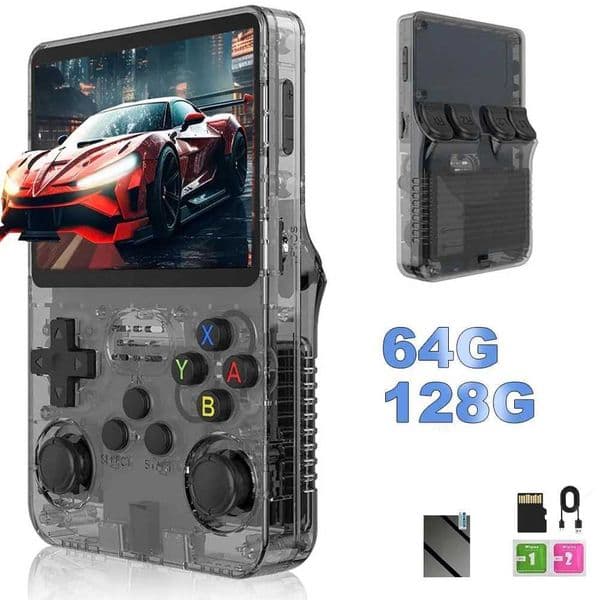 Retro R36S Handheld Video Game Console 35 Inch IPS Sn 128GB Preloaded Games Portable Pocket Player Arkos SystemJ260514