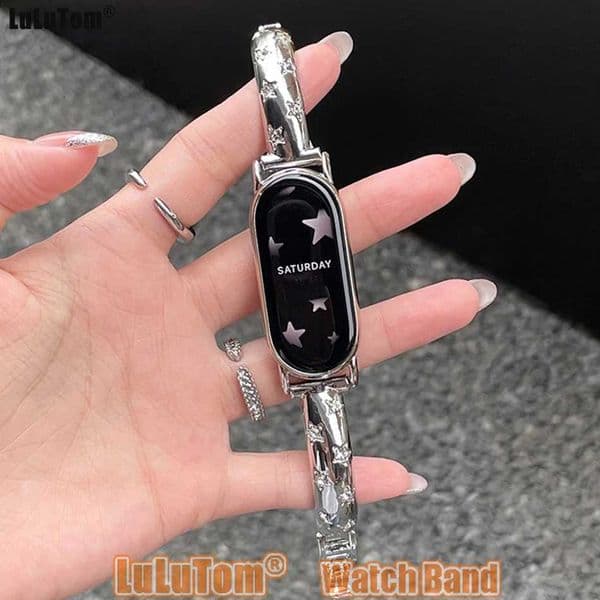 Strap For Mi B0 9 8 Pro Fashion Stars Diamond Slim Bangle Watchband For Miband 8Pro 9 Pro Metal Bracelet WristbandJ260514