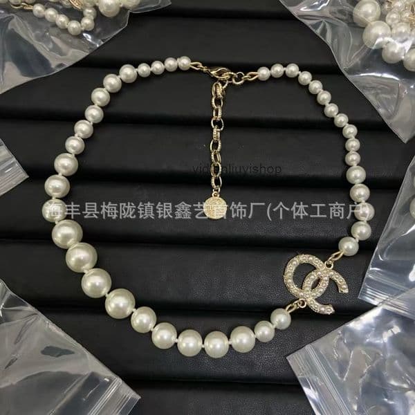 Designer Jewelry channels necklace High Style New Double C Letter Sweater Chain Pearl Long Star Heart Necklace cc necklace