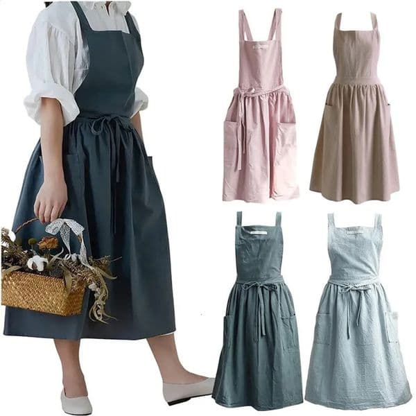 2026 Soft Cotton Kitchen Cooking Apron With Cross Back Used For Dining Work And Commercial Restaurants Sizes Can Be Customized Free Shipping 02