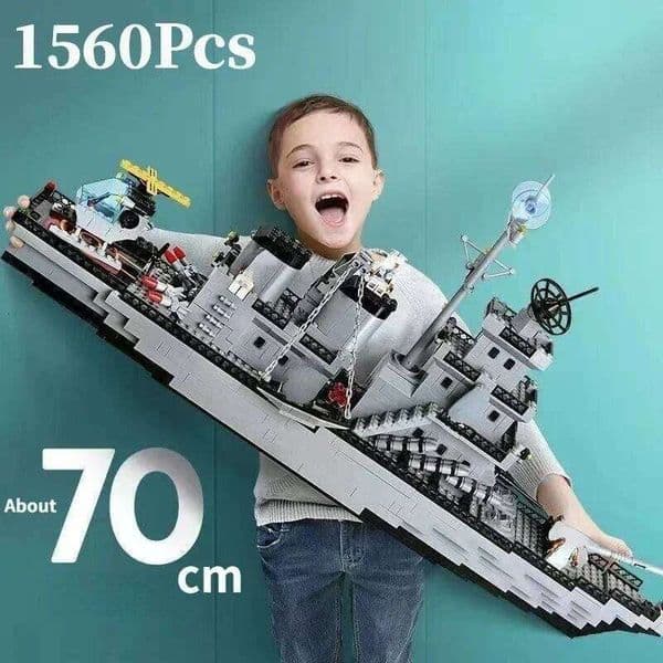 Huge size 1560PCS Navy war Army ship model warship 6 in 1 multi-shape combination building blocks to build a boy toy set 26L0514