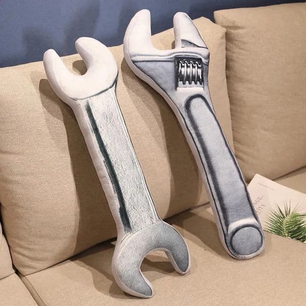 Luxury room Designer Decor Doll Pillow: Novelty Wrench Plush - Long Simulated Tool Pillow, Soft Filling, Fun Decorative Cushion, Perfect For 10