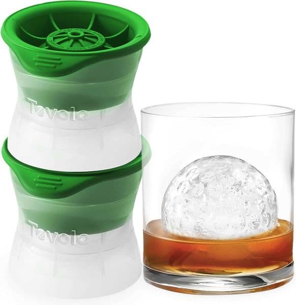 Tovolo Golf Ball Ice Cube Molds Pack of 2 Large Craft Ice Sphere Mold for Whiskey Bourbon Cocktail Drinks Dishwasher Safe BPA Free Golf Ice Mold Fun Gift Ideas for Father