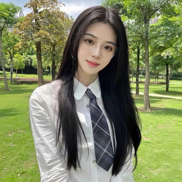 Wig female long hair high temperature silk full head set waist length black medium part bangs long straight hairL260423