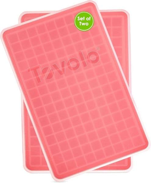 Tovolo Mini Ice Cube Tray with Lid Pack of 2 Small Ice Maker for Freezer Silicone Mini Ice Cube Trays Small Square Nugget Ice Makes 270 Tiny Cubes BPA Free Stackable Dishw