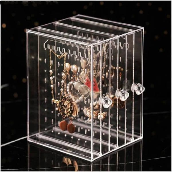 Luxury Designer Decor Clear 3 Drawer Storage Box Acrylic Earrings room Holder Organiser Necklace Dust-Proof Hanging Rack Jewelry Display Sta 7 7