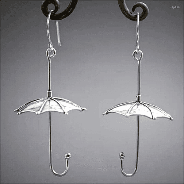 Dangle Earrings Fashion Creative Umbrella Shaped Pendant For Women Vintage Exquisite Silvery Plated Festival Jewelry Accessories Gifts