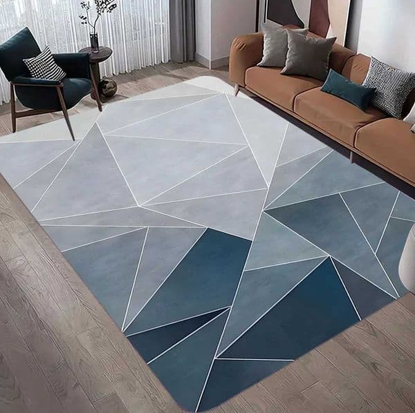 Modern Geometric Carpet Large Non-Slip Machine-Washable Rug for Living Room or Bedroom Contemporary Decor Z260514