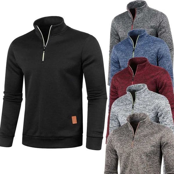 Mens Collar Half zipper Sweatshirts Spring Autumn Casual Pullover for Male Sweat Outdoor Turtleneck Coats Solid Sports Clothing L260514