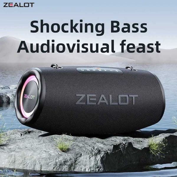 Zealot-S87 Outdoor Portable Wireless Bluetooth Speaker 80W High Volume Subwoofer Sound Performace IPX6 Waterproof Camping S260513