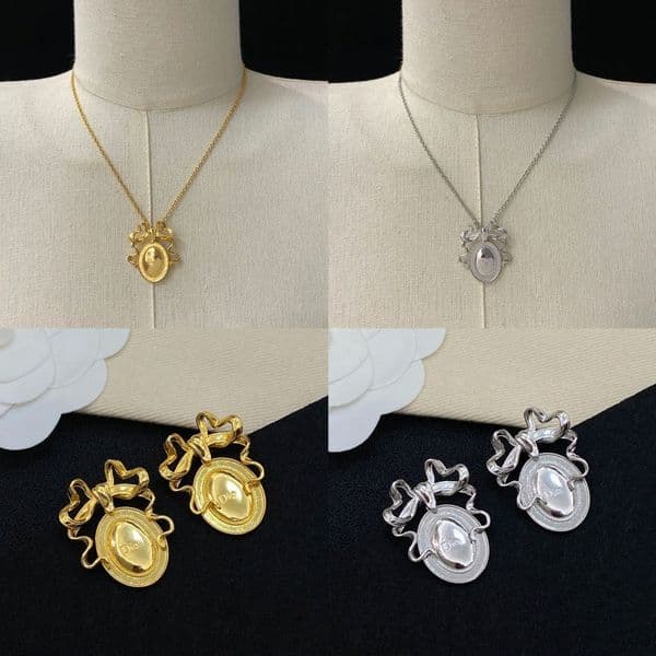 Letter coin hollow classic necklace women designer jewelry ser earrings pendant necklaces 18K Gold all match for party k9Cx#