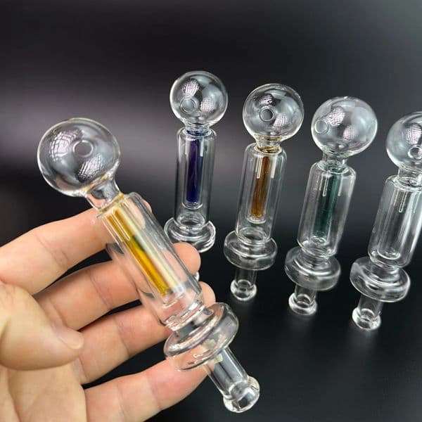 Smoking Glass Pipes Mini Nector Collector Recycle Chamber With 30mm Bowl Straight Bubbler Dry Herb Tobacco Hand Pipe