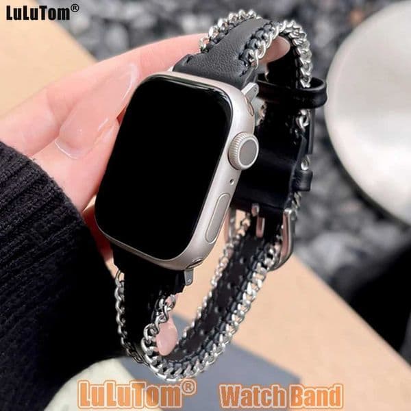 Calfskin Strap For Watch Band Ultra 2 49mm Iwatch Series 10 9 8 6 7 5 SE 4 3 46/45/44/42/41/40/38mm Metal Zipper Bracelets X260514