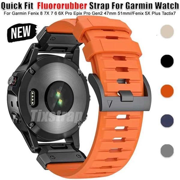 22mm 26mm QuickFit Fluororubber Strap For Gin Fenix 8 7X 7 6 6X Pro Epix Pro Gen2 47mm 51mm//Fenix 5X Plus Tactix7 WatchbandJ260514