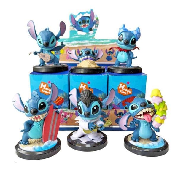 Kawaii Stitch Anime Figure Dolls Funny Diary Series Blind Boxes Action Models Desktop Ornaments Toys Accessories Christmas Gifts 26L0514