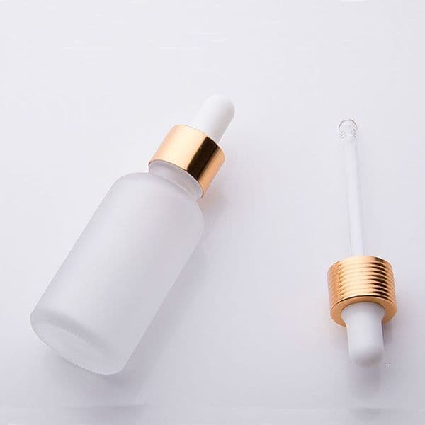 wholesale Wholesale Frosted Glass Dropper Bottle - 30ML Essential Oil Serum Container w/ Gold/Silver/Black Cap