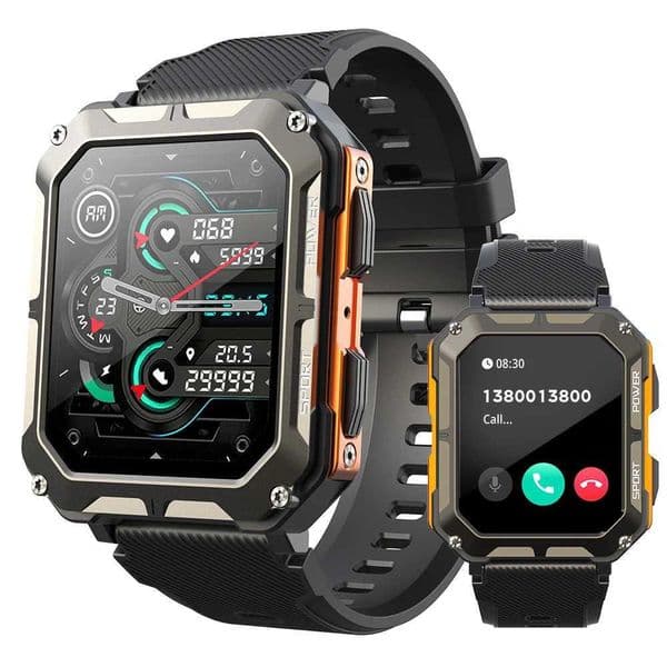 Tough Mechanical Style Smart Watch for Men and Wen - Wireless Call Sport Watch with HD Touch Sn Step TrackingJ260514