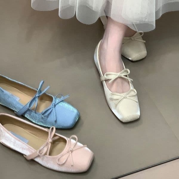 Ddmysports Butterfly Knot Ballet With Hidden Wedge Summer New Fairy Shallow Mary Jane Shoes Outdoor Shoes