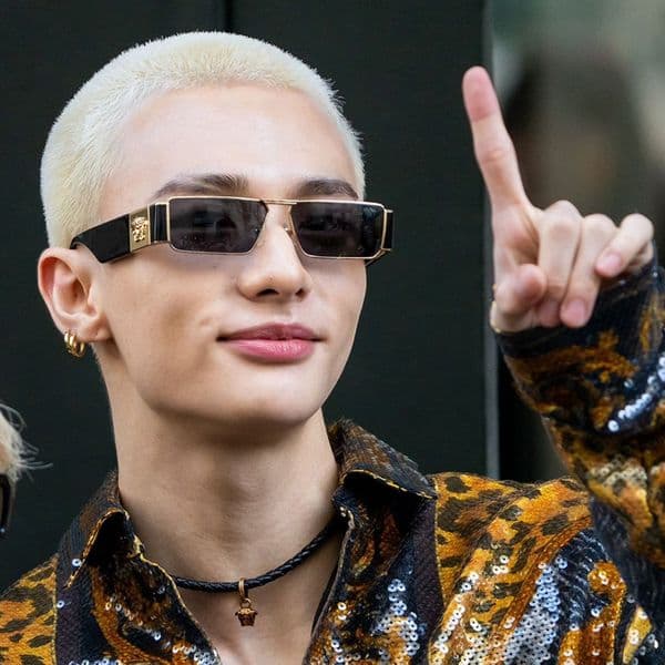 Free Shipping Hip-Hop Ins Trend Sunglasses For Men, High-End Style, Concave Shape, Small Frame, Square Metal Sunglasses, UV Protection