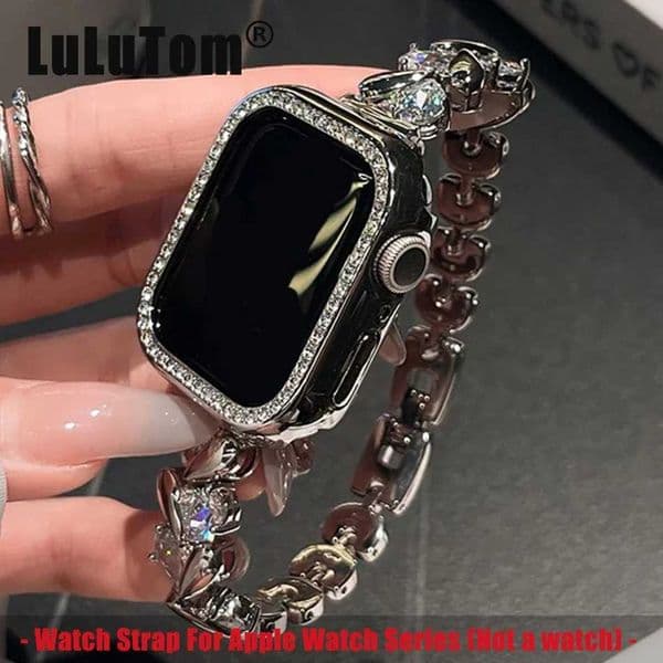 Love Diamond Strap For Watch Series 11 10 9 8 7 6 SE 5 UItra 3 iWatch 49/46/45/44/42/41/40/38mm Luxury Glitter Metal Band X260514
