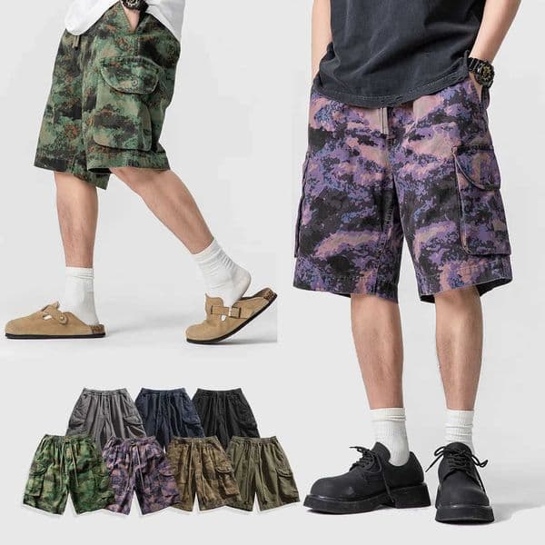 Men Summer Streetwear Fashion Loose Casual Track Camouflage Cargo Shorts Unisex Outdoor Techwear Cotton Short Pants Women Shorts H260514
