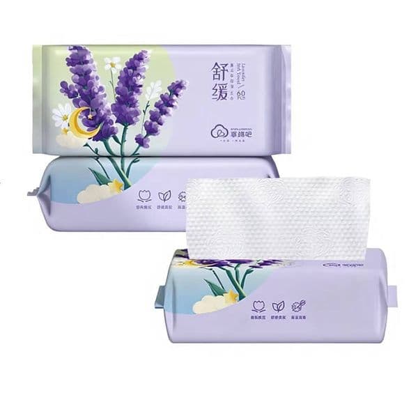 2026 Lavender Face Wash Facial Cleansing Tissue Thickened Pull-Out Type Soft Antibacterial Square Zf-2051 Free Shipping