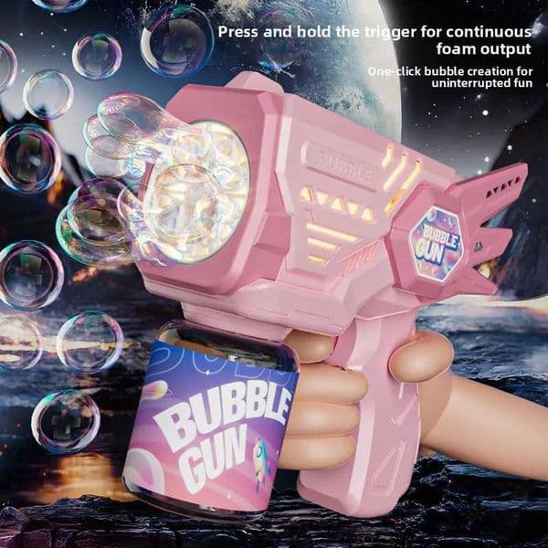 1pcs Electric Angel Bubble Machine Toy Childrens Fully Automatic Bubbles Gun Handheld Summer Toys for Kids Outdoor Birthday Gift L260514029K
