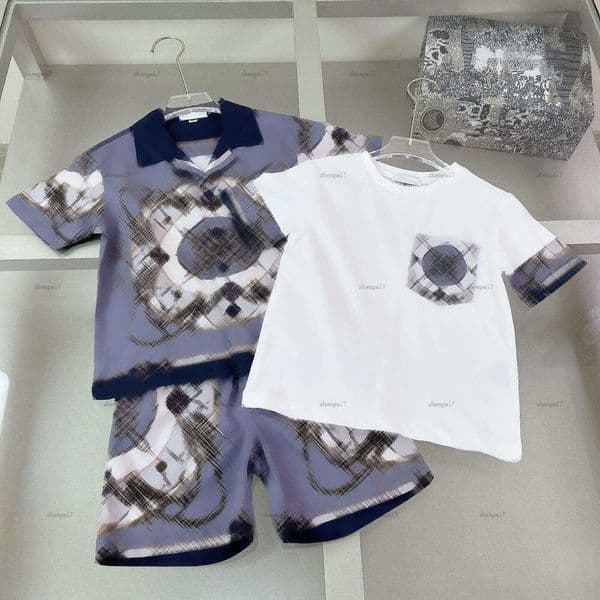Fashion baby T-shirt set Summer boys girls tracksuits kids designer clothes Three-piece set POLO shirt T-shirt and Shorts A000X05N145