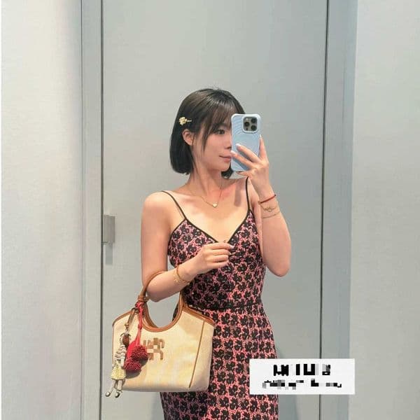 designer woman Casual Dresses High-end clothing 2026 spring-summer resort style floral print patchwork strap dress for women