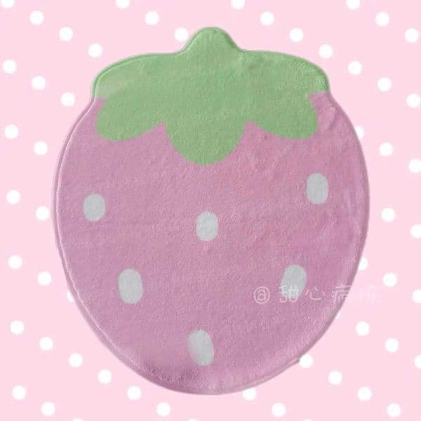 VIKAMA Sweet Strawberry Floor Mat Bedroom Bed Plush Anti-Slip Carpet Wardrobe Room Home Decoration Living Room Carpet Z260514