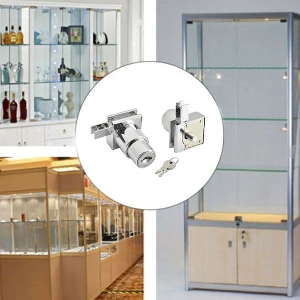 Luxury Designer Decor New Slide Showcase Display Cabinet Sliding Door Lock With 2Pcs Key For 5-8Mm Glass room Furniture Hardware Accessoires 13