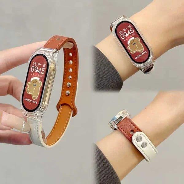 Leather Strap for MiBand 9 8 Wristband for band 7 6 5 4 3 NFC Global Version Quick Release Casual smartwatch BraceletJ260514