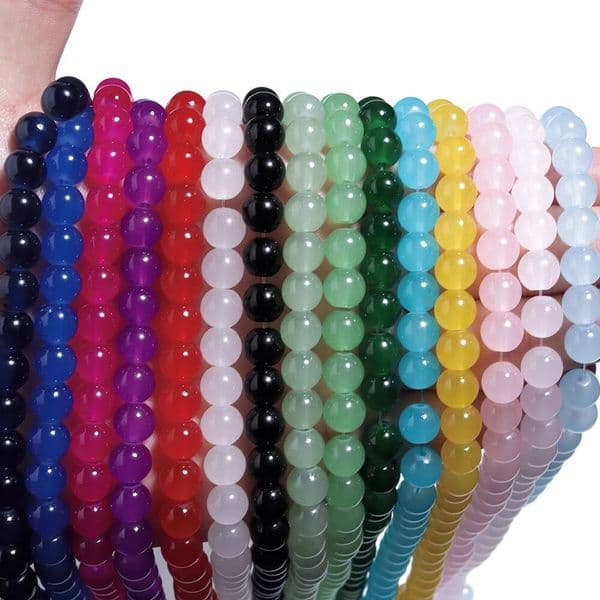 1 Strand 6/8Mm Solid Color Glass Round Loose Spacer Beads For Jewelry Making Handmade DIY Bracelet Necklace Accessorie