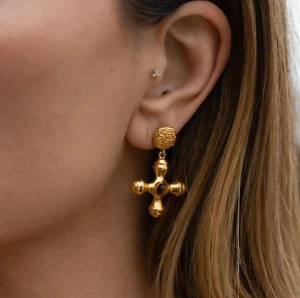 Hoop Earrings Uworld Stainless Steel Tiger Eye Green Agate Stone Charms Statement Metal Cast Waterproof Creative Golden Jewelry Women Gala