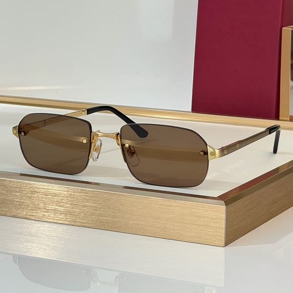 Designer Sunglasses For Men Women 0460 Summer Metal Temples Leisure Travel Style Anti-Ultraviolet UV400 Retro Plate Square Frameless Fashion Eyeglasses Random Box