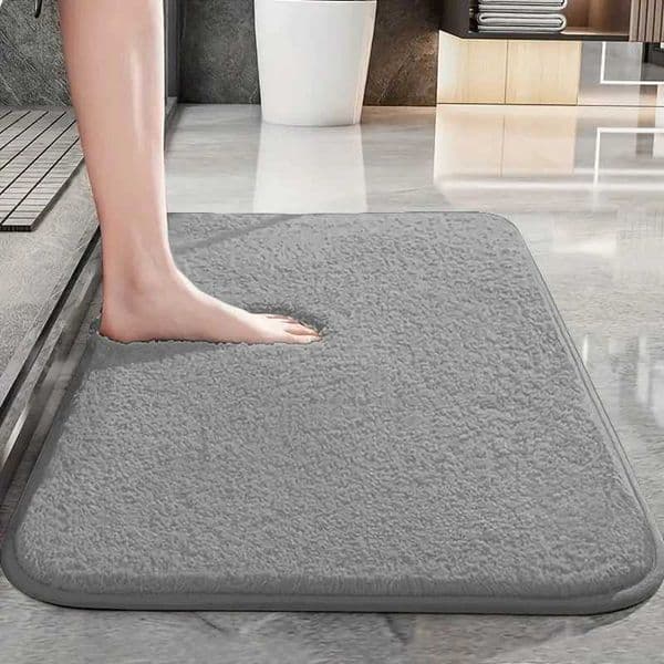 Thickened solid color bathroom non-slip floor mat shower room door absorbent foot mat square long hair toilet matJ260514