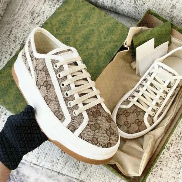 Designer Luxury Thick Soled Shoe Interlocking 1977 High-Quality Thick-Soled Shoes Brand men Women Casual Shoes Low-Cut High Top Letter Sneaker Beige Tennis loafers