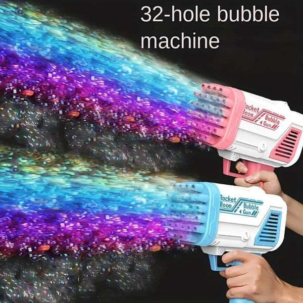 Popular electric bubble gun for childrens toys 32 hole bubble machine electric bubble gun without battery bubble water L26051470C9