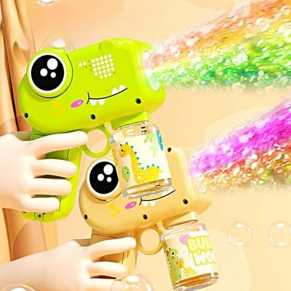 Cute Dinosaur Bubble Gun Electric Automatic Bubble Machine with Light Bubble Blower for Boys Girls Gift Summer Outdoor Toys L2605144MXS