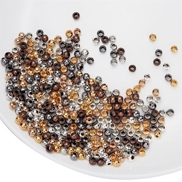 30500pcslot 210mm Gold Color Round Spacer Bead Ball End Metal Seed Beads For Bracelet Necklace DIY Jewelry Making Accessories y260509