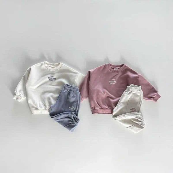 2025 Autumn New Children Long Sleeve Clothes Set Boys Girls Versatile Letter Print Sweatshirt Suit s Casual Sports OutfitsL260514UFKD