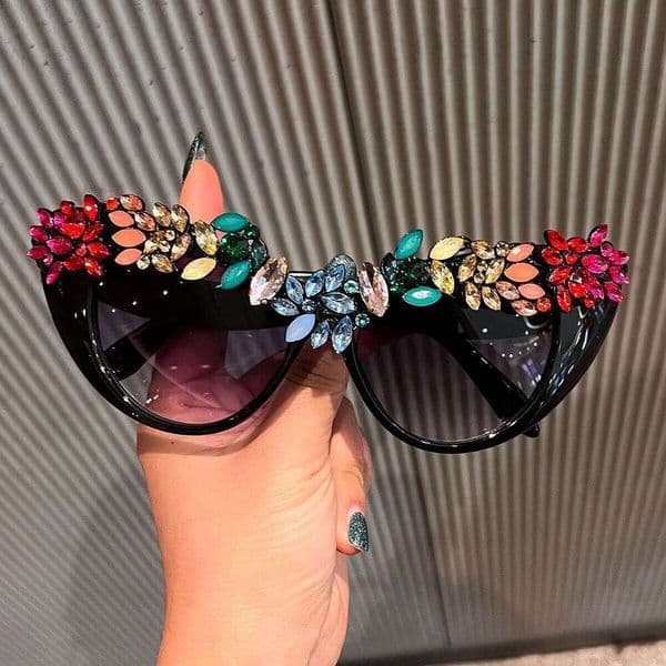 Women Designer Sunglasses Outdoor Decorative Sunglasses Rhinestone Decorative Sunglasses