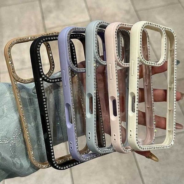 Luxury Diamond Jewelled Phone Case For iPhone 11 12 13 14 15 16 17 Pro Max Plus Air Glitter Bumper Back Cases Cover Z260514