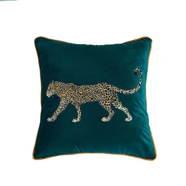 Luxury Designer Decor S Luxury Green Sofa Decorative Cover Golden Leopard Embroidery Velvet room Cushion 35X50 Home Floor Seat Chair Decorat 7 7